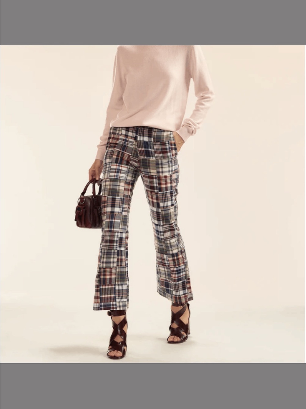 Cynthia Rowley Madras patch cropped pants